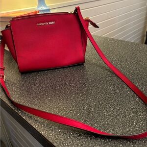 Red Michael Kors purse